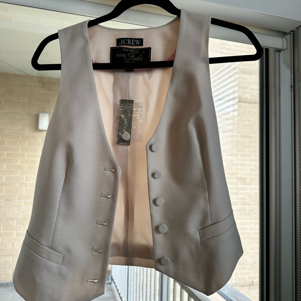 J. Crew Cream Vest Elegant Tailoring